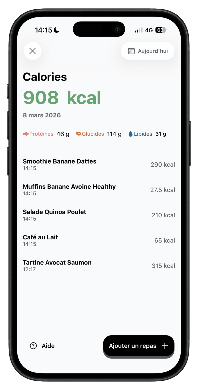 Seguimiento de calorías